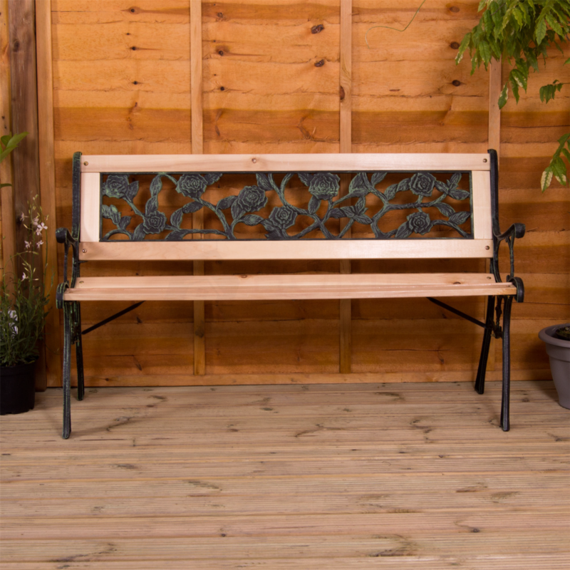 Garden Bench Rose 3 Seater Patio Outdoor Park Seating - Cints and Home