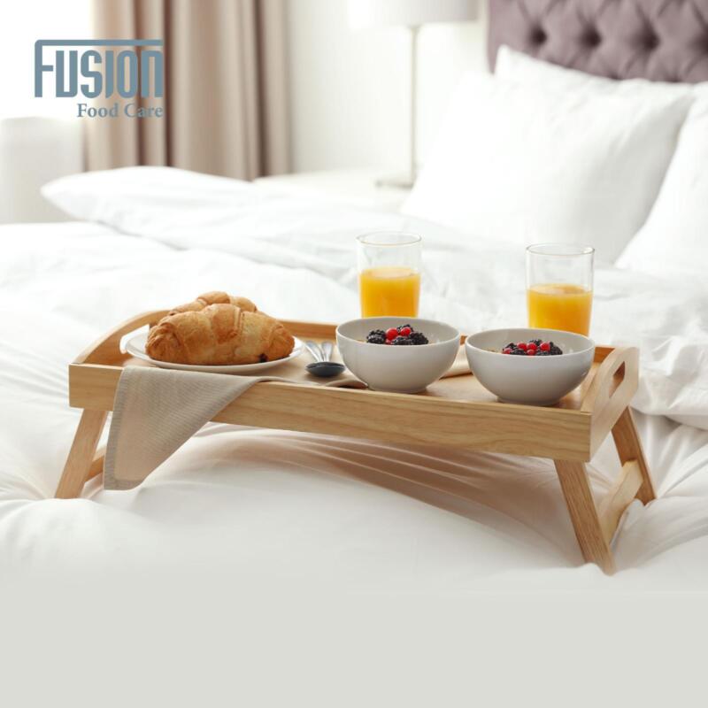 Bamboo Bed Serving Tray Table Folding Legs