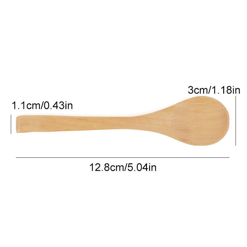 5 Piece Bamboo Kitchen Mini Wooden Spoons Spices - Cints and Home