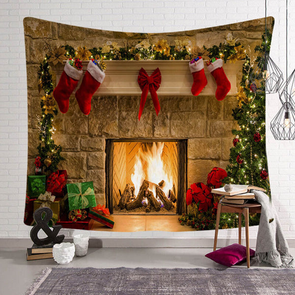 Christmas Fireplace Backdrop