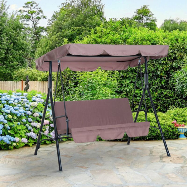 Garden Swing Metal Chair 3 Seater Hammock Patio - Cints and Home
