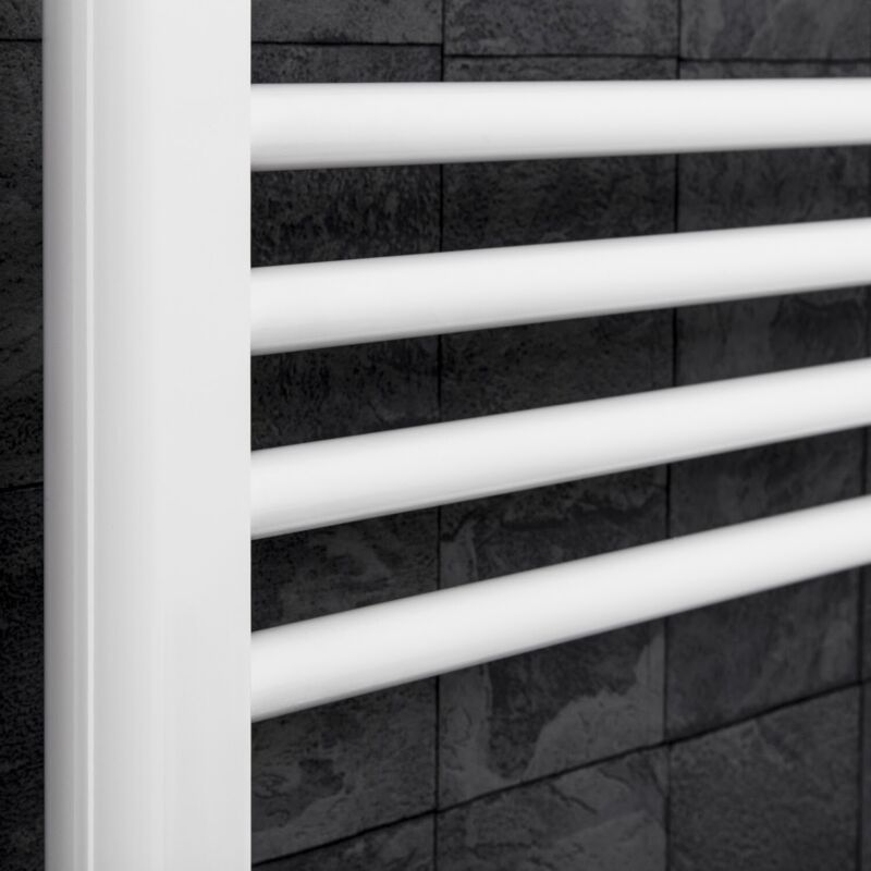 Modern Bathroom Heated Towel Rail Radiator Straight White 17 Rails - Cints and Home