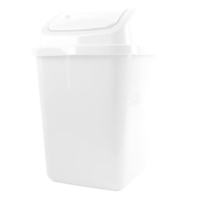 5L Plastic Bin Swing Top Lid Waste Paper Bathroom