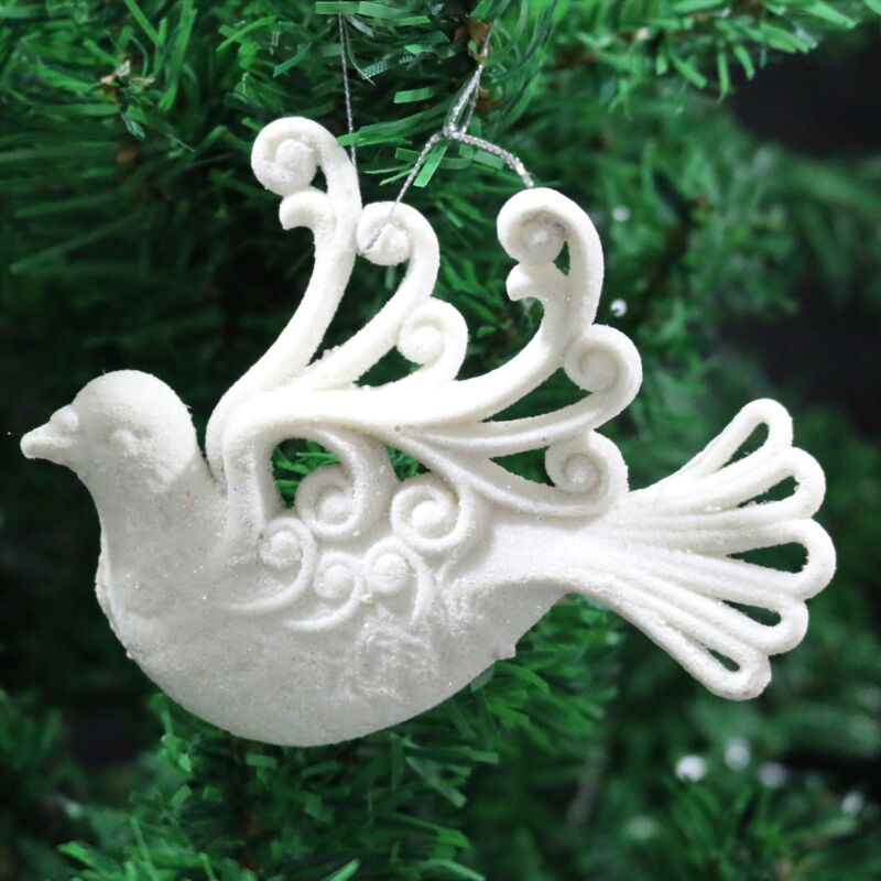 Ivory White Christmas Tree Pendant Baubles