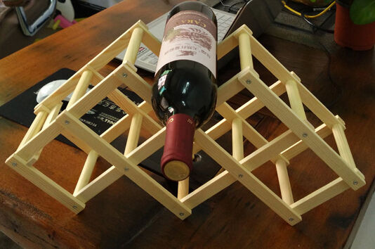 Wooden Wine Folding Rack Bottle Display