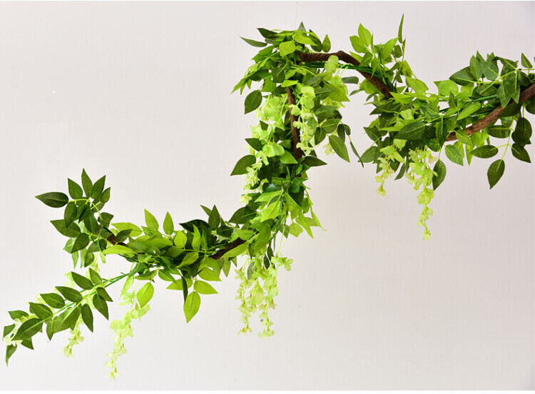 2X7FT Artificial Wisteria Vine Garland Foliage Plant