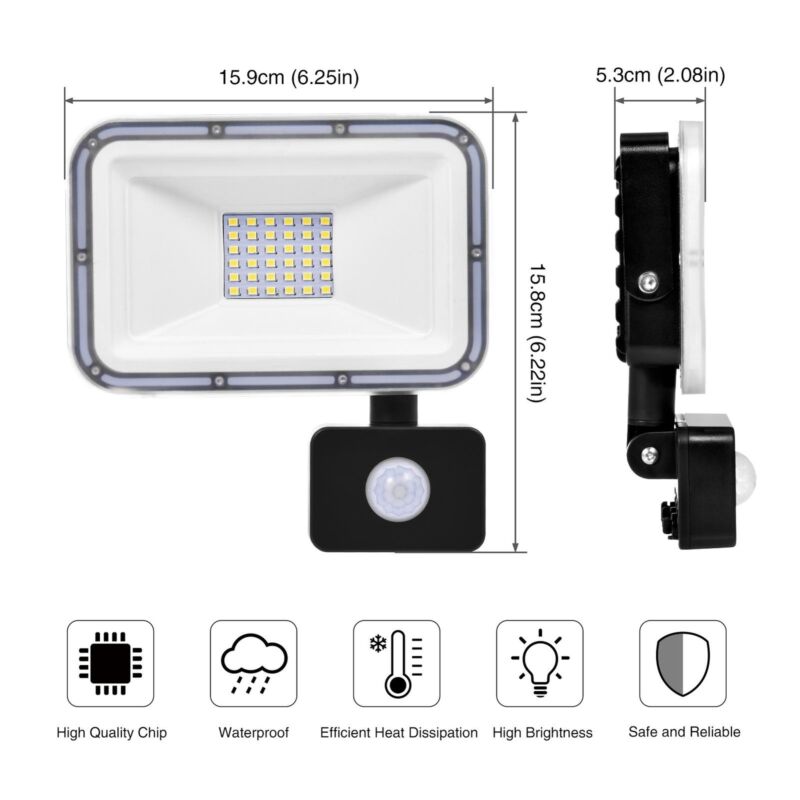 Outdoor LED Floodlight PIR Motion Sensor Waterproof