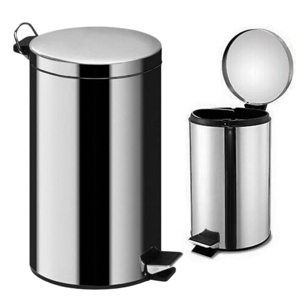 Stainless steel silver kitchen bin