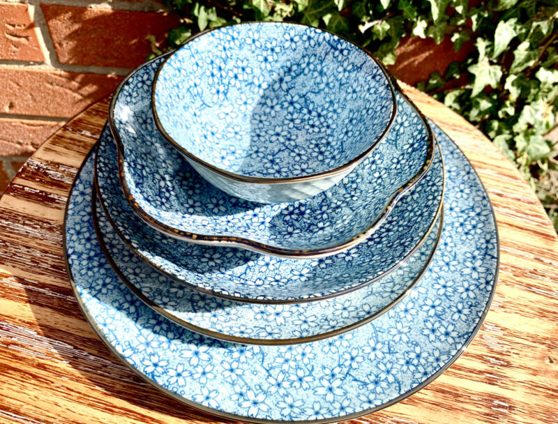 Japanese Blue Crockery Sets Ceramic Dishes