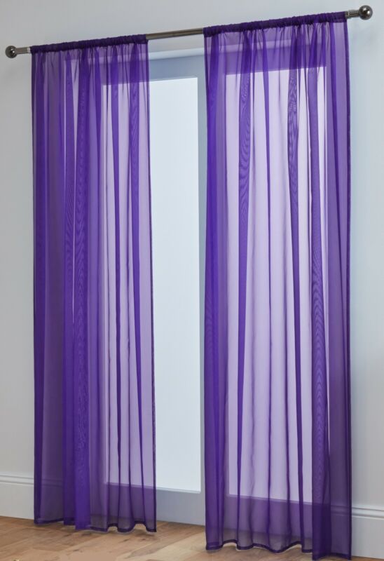 Voile Curtains Pair (2 Panels) Of Lucy Voile Net Slot