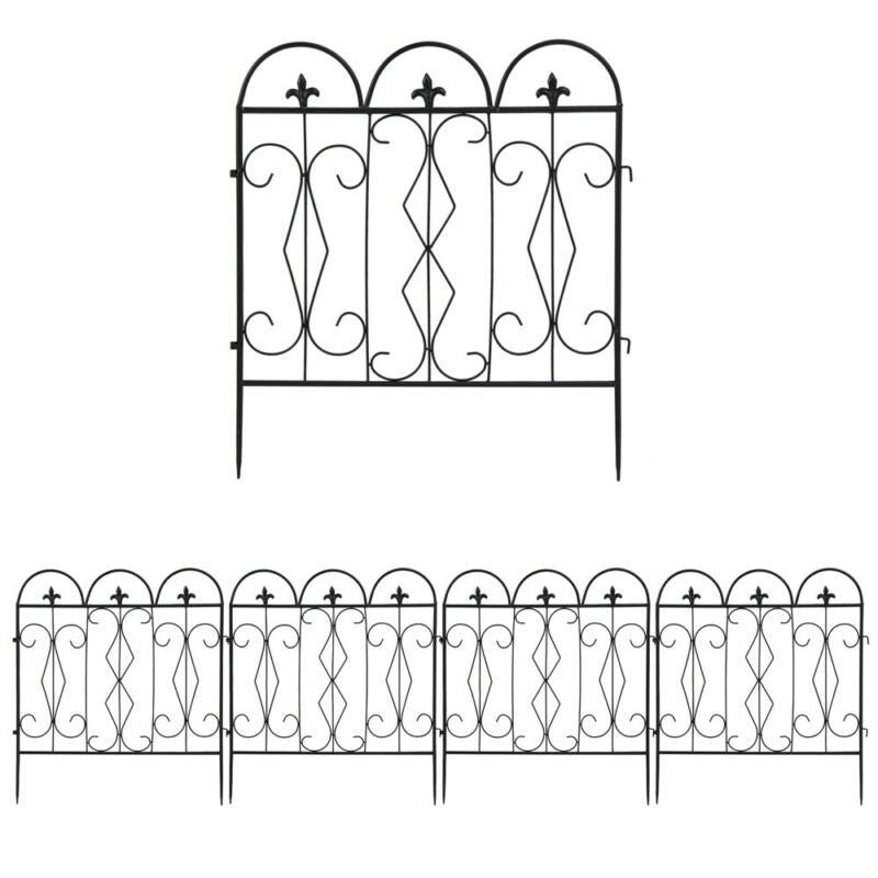 Heavy Duty Metal Garden Fence Panels Border Arched