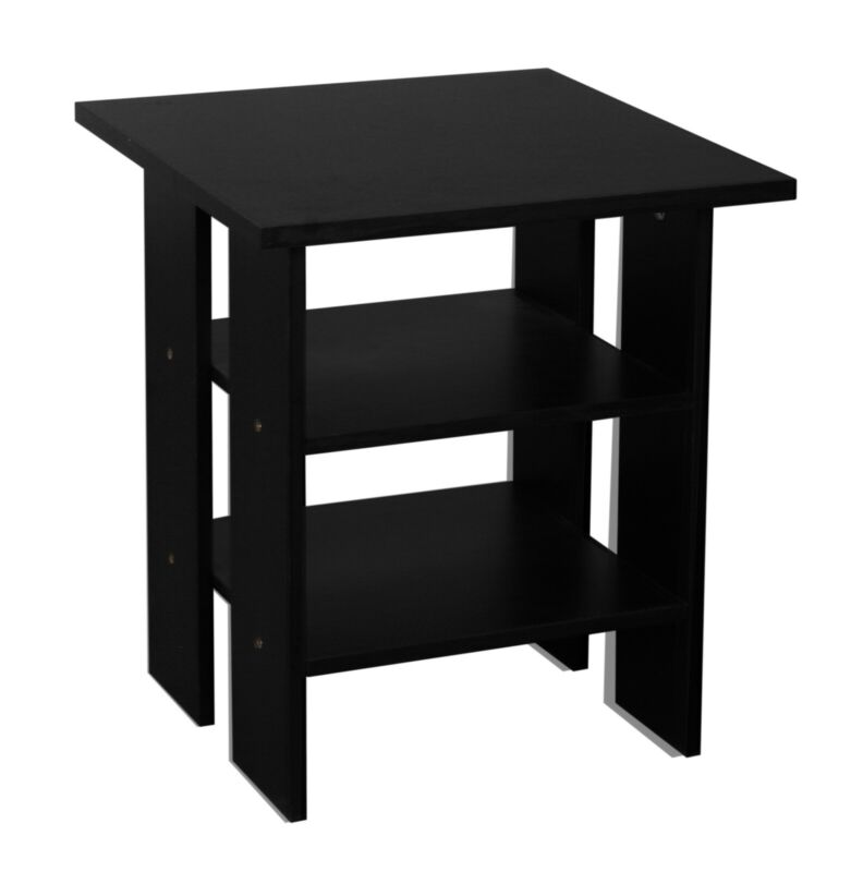 2 Tier Wooden Side End Table Nightstand Furniture
