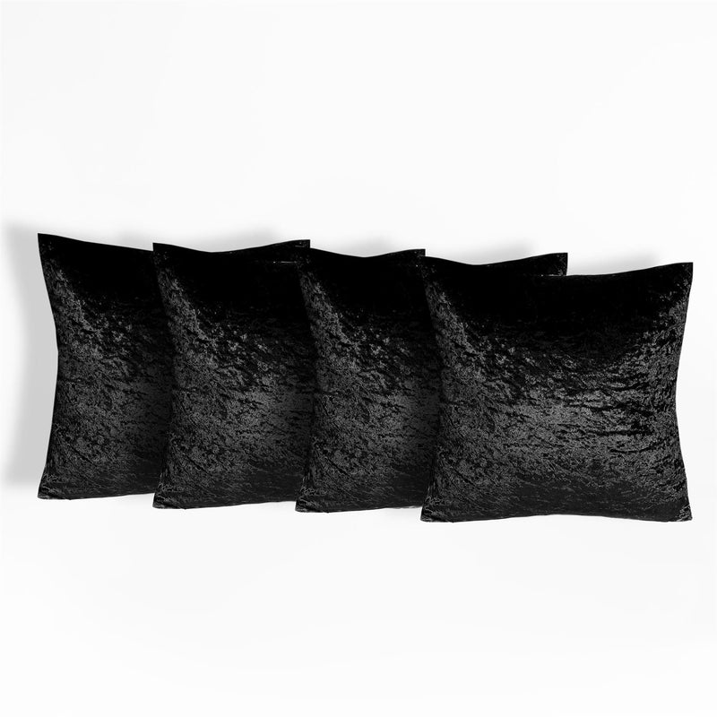 Crushed Velvet Set of 4 x Cushion Covers Case