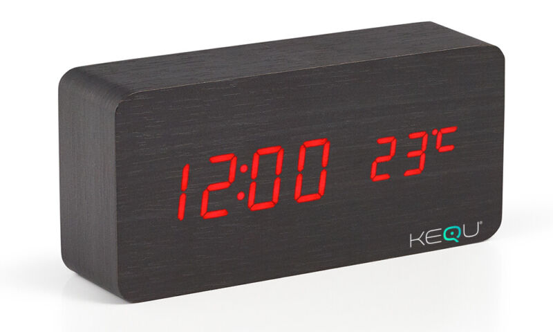 Wooden LED Digital Clock Alarm Clock Time Temperature Calendar USB Alarm - Cints and Home