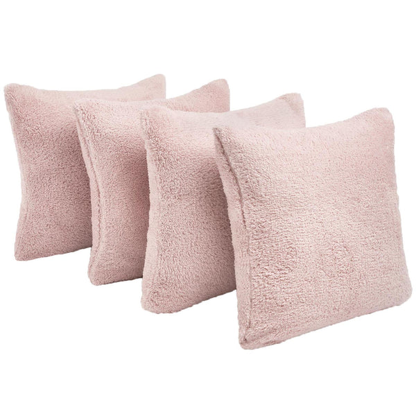 Teddy Fleece Pack of 4 x Cushion Covers Set Sofa Plush