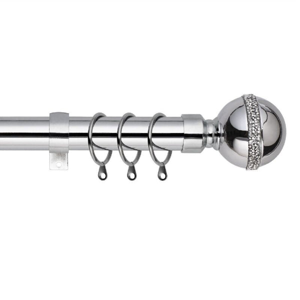 Bling Extendable Metal Curtain Pole Poles 28mm