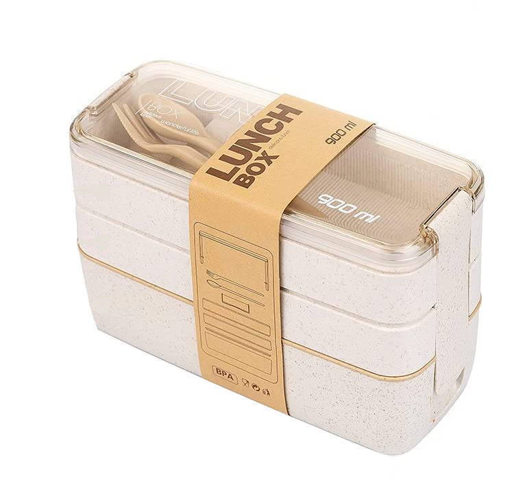 Triple Layered Bento Style Box Eco-Friendly Lunch