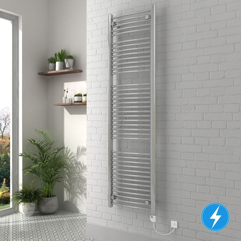 Electric Bathroom Heated Towel Rail Radiator Straight Curved Thermostatic Manual - Cints and Home