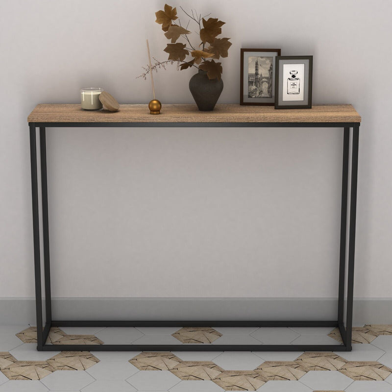 Wooden Console Table with Metal Legs