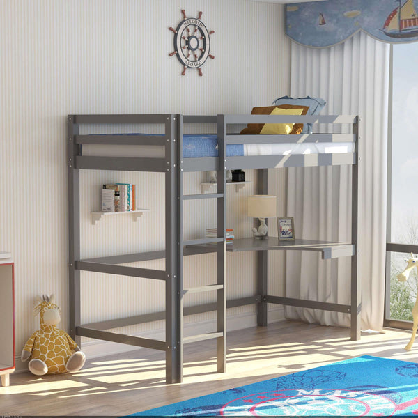 Study Bed 3ft White Grey Childrens Bedroom - Cints and Home