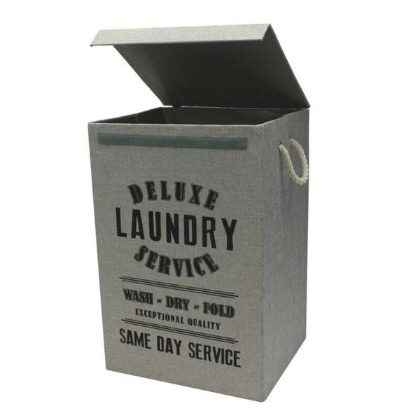 Laundry Basket Dirty Washing Clothes Storage Folding Bin Hamper Bag Lid & Handle