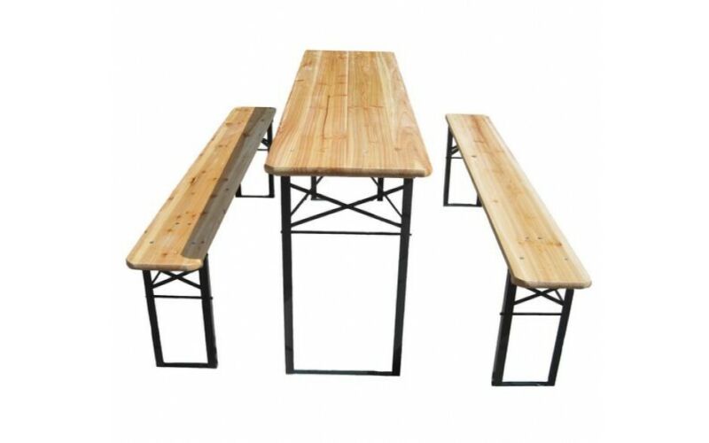 3 Pcs Bench Wooden Folding Picnic Beer Table Bench - Cints and Home