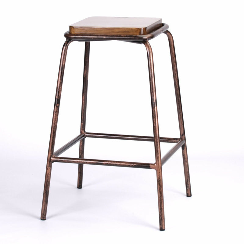 INDUSTRIAL LAB COPPER STYLE WOODEN STOOL - Cints and Home