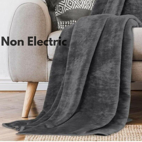 Non-Electric Throw in Charcoal Black for Winters