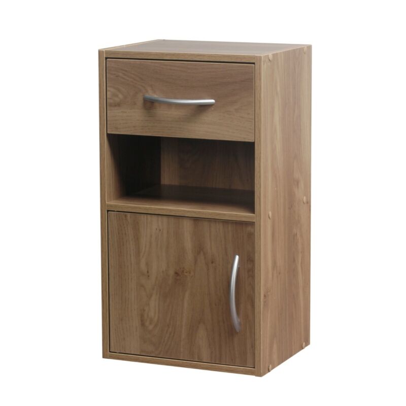 1 Door 1 Drawer Wooden Bedroom Bedside Cabinet Shelf