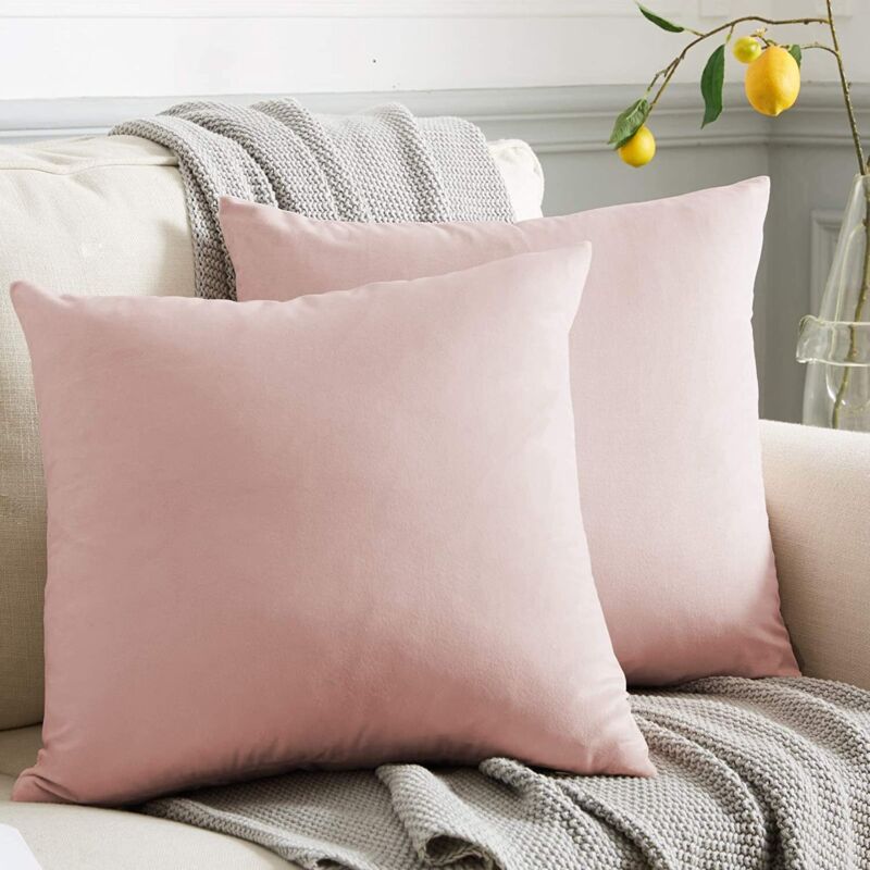 18/20"Velvet Check Pom Poms Cushion Cover Soft Pillow