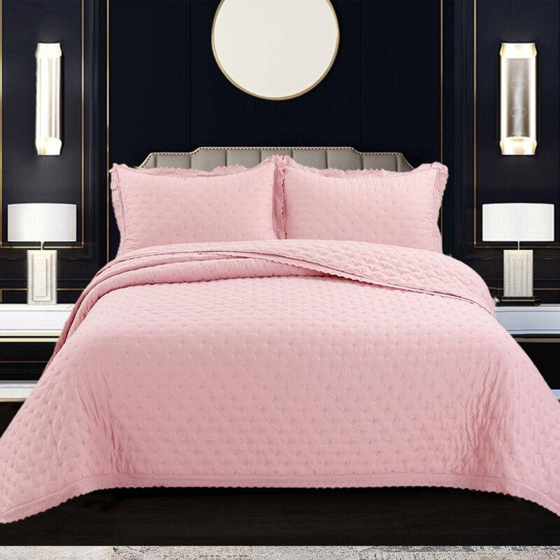 Luxury Quilted Bedspread Bed Throw Comforter