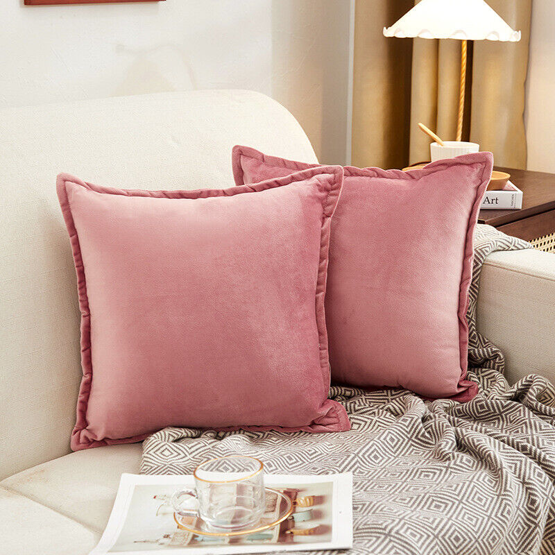 Velvet Cushion Covers Pillow Cases Soft Plain Cushion