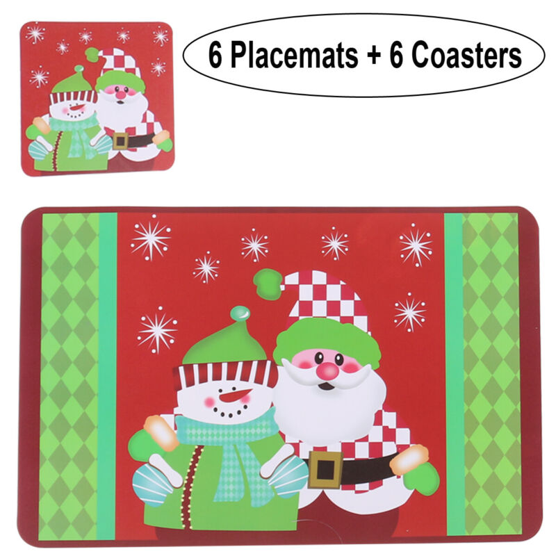 Set of 6 Place mats / Coasters Christmas