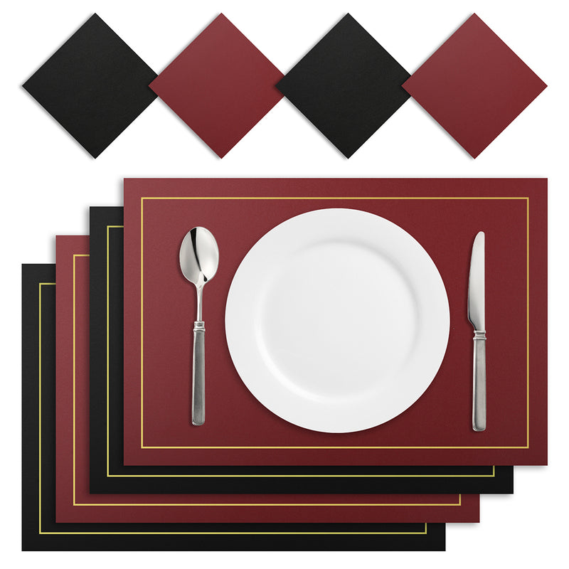 Set of 8 Dual Sided 4 Placemats and 4 Coasters