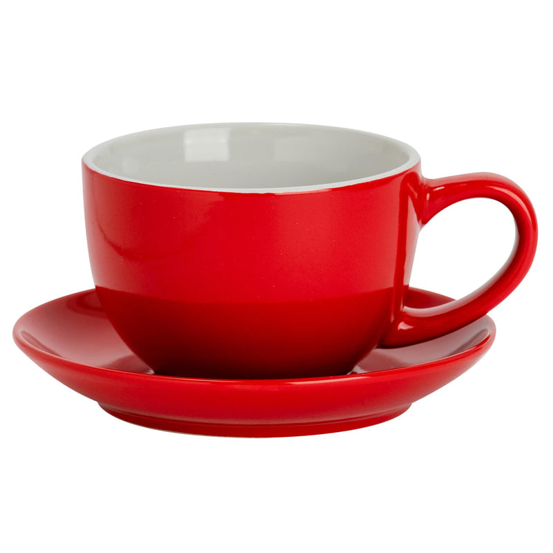 Coloured Cappuccino Cup Saucer Porcelain