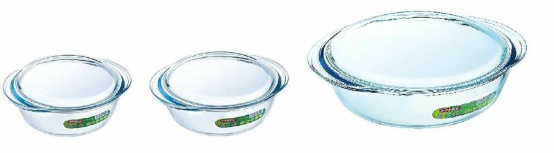 Essentials Transparent Glass Round Casserole