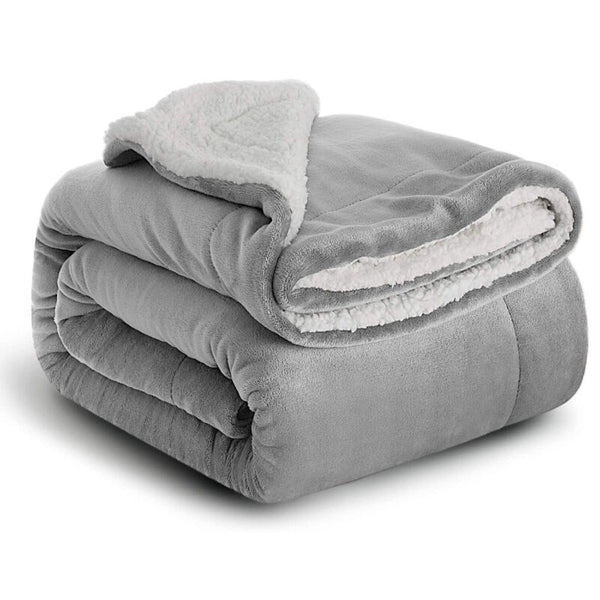 Large Sherpa Fleece Blanket Soft Warm Bed Sofa