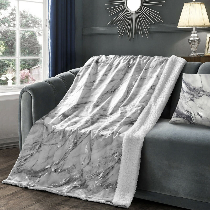 Reversible Marble Metallic Shimmer Blanket