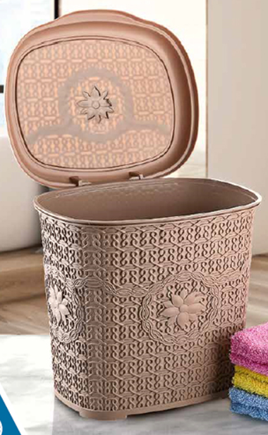 Large Plastic Laundry Bin Clothes Washing Basket Hamper Toilet Brush Dustbin