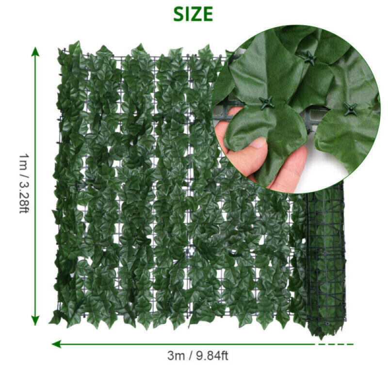 3M Artificial Hedge Ivy Leaf Garden Fence Wall