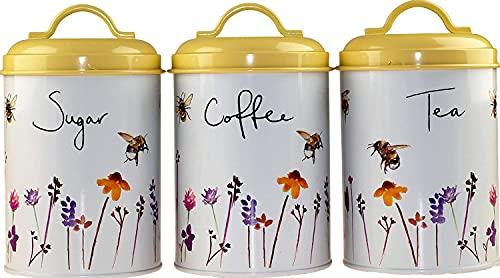 Busy Bees Coffee Tea Sugar Cannister Jar Set