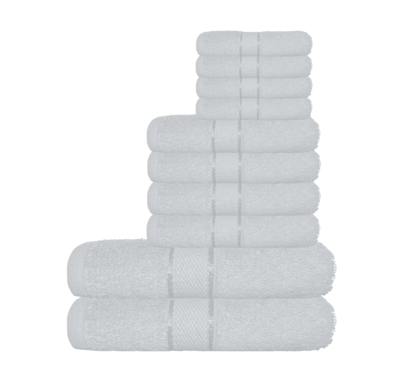 10 Piece Towels Bale Set 100% Pure Cotton Bathroom