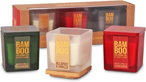 Bamboo Collection Mini Candles Set of 3- Gift Set