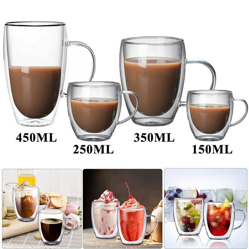 Double Wall Insulated Glasses Thermal Coffee